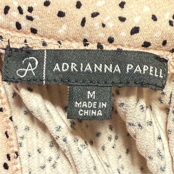 Adrianna Papell Sleeveless Printed Pleated Halter Top Pink Black Size Medium - Picture 7 of 8